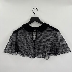 Black Lace Peter Pan Collar Capelet Point dEsprit Mesh Sheer Shrug Cape